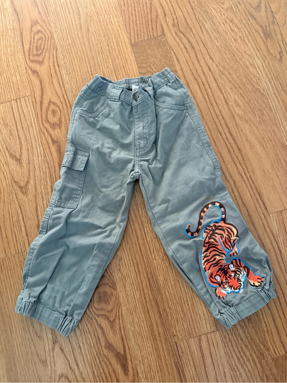 TEA Cargo Pants with Tiger Patch - Gray